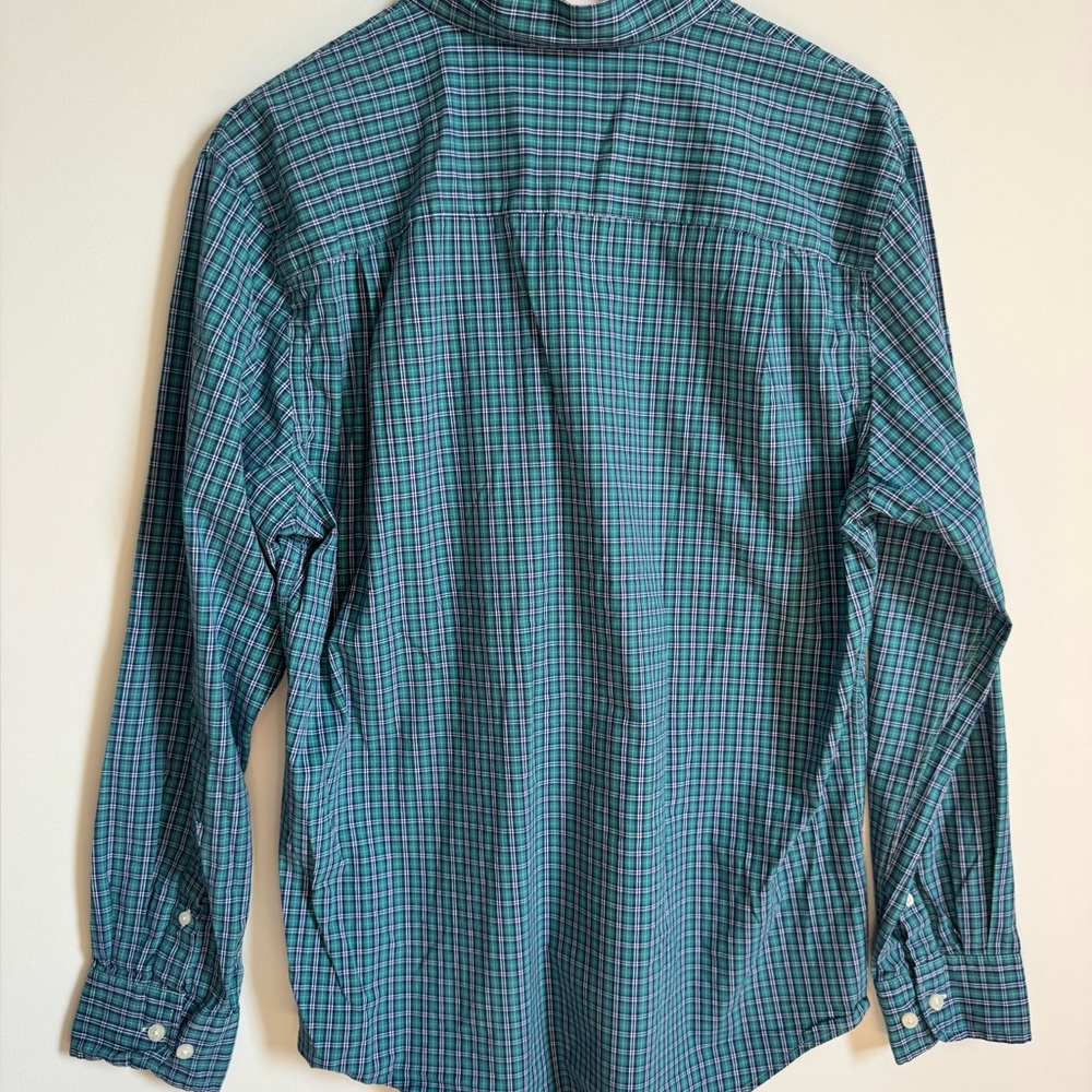Crown & Ivy Men’s Green and Navy Blue Casual Button Down Shirt Size Medium - Picture 3 of 7